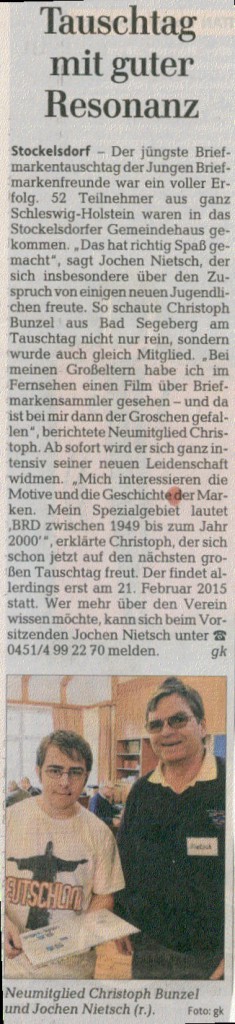 aus "Lübecker Nachrichten" vom 06.11.2014